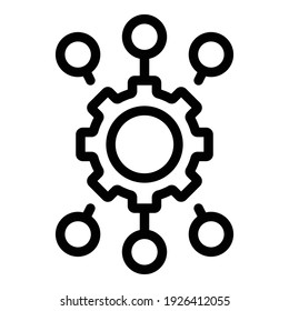 Settings icon. Outline settings vector icon for web design isolated on white background