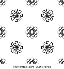 settings icon pattern. Seamless settings pattern on white background.
