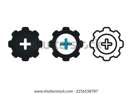 Settings icon with plus sign. Illustration vector