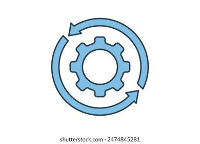 settings icon. icon related to action plan. suitable for web site, app, user interfaces, printable etc. flat line icon style. simple vector design editable