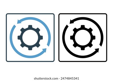 Configuraciones icono. icono relacionado con el Plan de acción. adecuado para Sitio web, App, interfaces de usuario, imprimible, etc. estilo de icono sólido. diseño de Vector simple editable