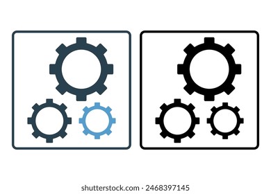 Configuraciones icon. icon relacionado con la configuración y el ajuste. adecuado para Sitio web, App, interfaces de usuario, imprimible, etc. estilo de iconos sólidos. diseño de Vector simple editable