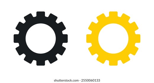 Settings icon set in black and colored version