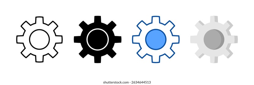 Settings icon set bundle. Multi style icon collection perfect for websites, apps, and presentations. Simple vector icon collection