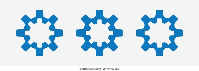 Settings, icon set. Containing options, configuration, preferences, adjustments, operation, gear, control panel, equalizer, management, optimization and productivity icons. Gear icon. Eps 10.