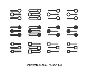 Settings icon set for mobile apps and websites