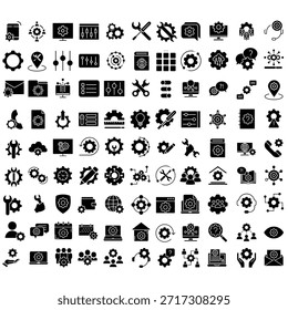 Conjunto de ícones de configurações. Configurar coleção de sinais de Ilustração. Símbolo de suporte. Corrija ou repare o logotipo.