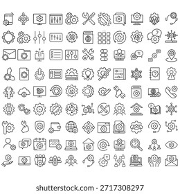 Conjunto de ícones de configurações. Configurar coleção de sinais de Ilustração. Símbolo de suporte. Corrija ou repare o logotipo.