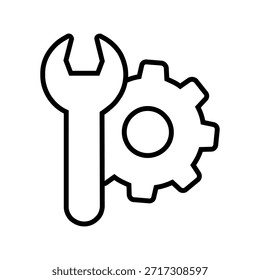 Icono de Configuraciones. Configurar signo de ilustración. Símbolo de Asistencia. Corregir o reparar el logotipo.