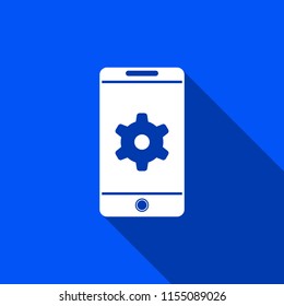 Settings icon with shadow , vector sign design.
