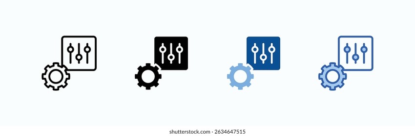 Settings Icon Sheet Multiple Style Collection Isolated Vector