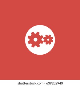 settings icon. sign design. red background