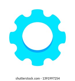 Settings icon sign gear flat style design vector illustration isolated on white background.