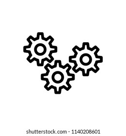 Settings icon. Simple flat style outline maintenance icon.