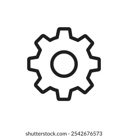 Icono de Configuraciones Arte de línea delgada aislado
