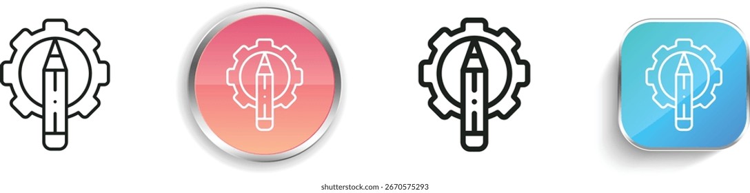 ícone de configurações. Design fino, linear, regular e estilo botão isolado no fundo branco