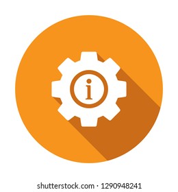 Settings icon, Tools and utensils icon with information sign. Settings icon and about, faq, help, hint symbol. Vector illustration