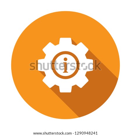Settings icon, Tools and utensils icon with information sign. Settings icon and about, faq, help, hint symbol. Vector illustration