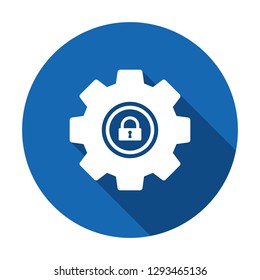 Settings icon, Tools and utensils icon with padlock sign. Settings icon and security, protection, privacy symbol. Vector illustration