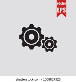 Settings icon in trendy isolated on grey background.Vector illustration.
