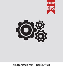 Settings icon in trendy isolated on grey background.Vector illustration.