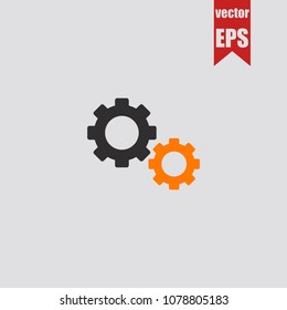 Settings icon in trendy isolated on grey background.Vector illustration.
