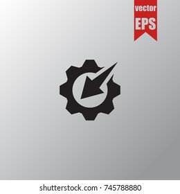 Settings icon in trendy isolated on grey background.Vector illustration.