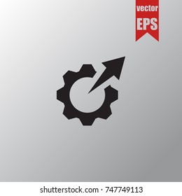 Settings icon in trendy isolated on grey background.Vector illustration.