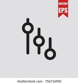 Settings icon in trendy isolated on grey background.Vector illustration.