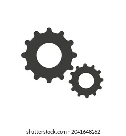 Icono de configuración. Dos artes negras. Símbolo de funciones con rueda cognitiva