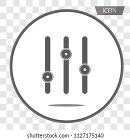 Settings icon vector, adjustment music line isolated on transparent background.