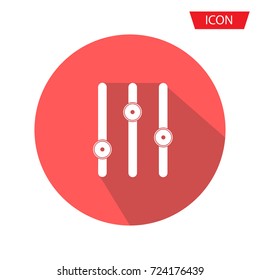 Settings icon vector, adjustment music line isolated on background.