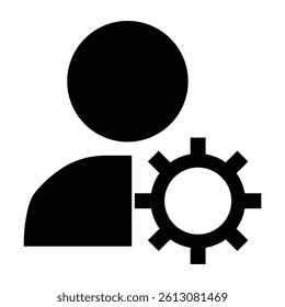 settings icon vector for any purposes, Simple Gear Icon Mechanical Cogwheel Symbol in Minimal Line Style
