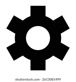 settings icon vector for any purposes, Simple Gear Icon Mechanical Cogwheel Symbol in Minimal Line Style