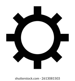 settings icon vector for any purposes, Simple Gear Icon Mechanical Cogwheel Symbol in Minimal Line Style