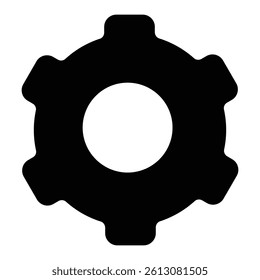 settings icon vector for any purposes, Simple Gear Icon Mechanical Cogwheel Symbol in Minimal Line Style