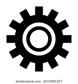 settings icon vector for any purposes, Simple Gear Icon Mechanical Cogwheel Symbol in Minimal Line Style
