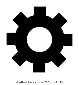 settings icon vector for any purposes, Simple Gear Icon Mechanical Cogwheel Symbol in Minimal Line Style