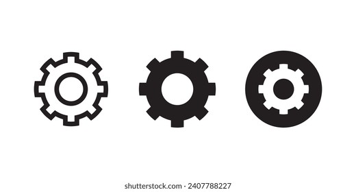 Vektorgrafik-Einstellungen-Symbol. Zahnradsymbol. Linearsymbol des Zahnrades für jeden Verwendungszweck
