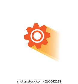 Settings Icon. Vector Cog Settings Icon Symbol. Long shadow. Vector illustration