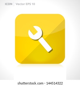 Settings icon | vector design template | color yellow | icon set | abstract with symbol |