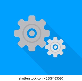 Settings icon vector flat design. Gear icon symbol .Cogwheel gear mechanism.Setting icon flat.Cog settings vector flat design   