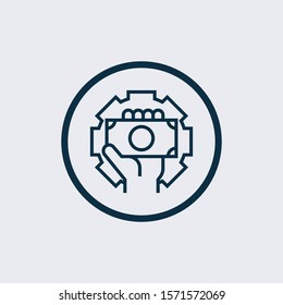 settings icon. settings icon vector flat illustration for graphic and web design isolated on black background from marketing collection. settings icon trendy and modern settings symbol for logo, web, 
