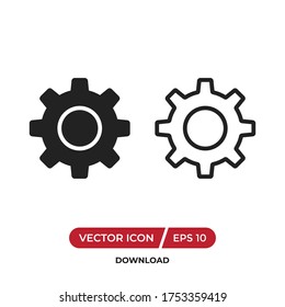 Vector de icono de configuración. Signo de engranaje