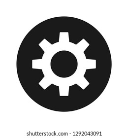 Settings icon vector illustration design isolated on flat black round button