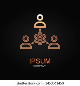 Settings icon. Vector Illustration. Design logo element. Isolated on black background.