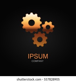 Settings icon. Vector Illustration. Design logo element. Isolated on black background.
