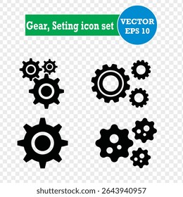 Settings icon vector illustration. Gear icon set. Eps 10