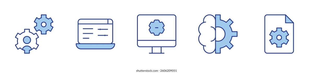 settings. Settings Icon vector illustration. Line Duotone style. Editable stroke.