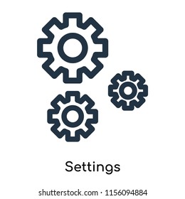 Settings icon vector isolated on white background. thin symbols or lined elements in outline style